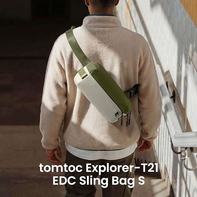 tomtoc Compact EDC Sling Bag 3L-10L, Minimalist Crossbody Bag Chest Shoulder Pack for Men Women, X-pac/Recycled Polyester