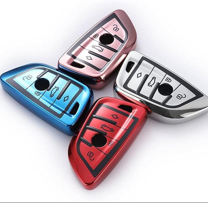 Creativity Suitable for BMW key fob Cover. Advanced soft TPU key box is compatible with F30 F45 F55 G20 G30 X1 X3 X4 X5 X6 X7 3 5 6 7 8 M5 M6 GT series smart key (Type B Red single Key Case)