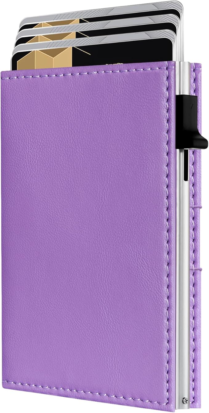 QLD RFID Wallet Women - Small Slim Trifold Wallet Anti-Theft Pop up Card Holder, Minimalist, Ultra Thin, Front Pocket, Premium Leather, 9-11 Cards Capacity | ID Window | Cash Slot