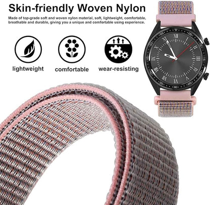 WOCCI 16mm Adjustable Nylon Watch Band, Quick Release Sport Loop Strap (Sand Pink)