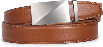 VATAN Men's Belt Leather Ratchet Belt for Men Dress Casual Every Day with Adjustable Buckle, Trim to Fit
