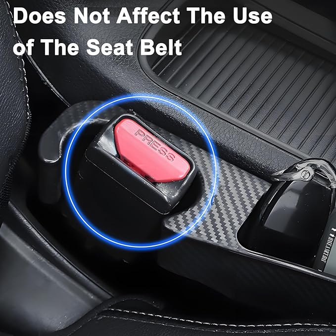 2 PCS Universal Car Seat Gap Filler, Seat Gap Filler with Black-Carbon Fiber Texture for Cars SUV Trucks, Console Side Gap Organizer Storage Box with Charge Cable Hole, Prevent Things from Falling Off