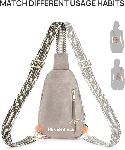 CHOLISS Anti Theft Small Sling Bag for Women and Men RFID Leather Crossbody Bags Fanny Pack Chest Bag Travel Purse Daypacks