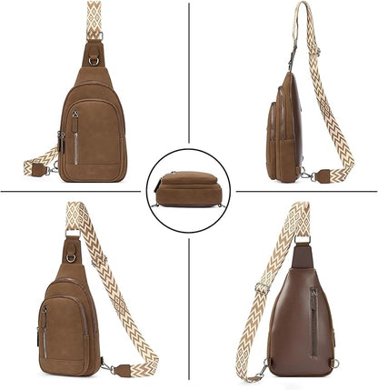 CLUCI Crossbody Bags for Women Men,Leather Sling Bag Cross Body Backpack for Woman Gifts for Women Birthday Unique