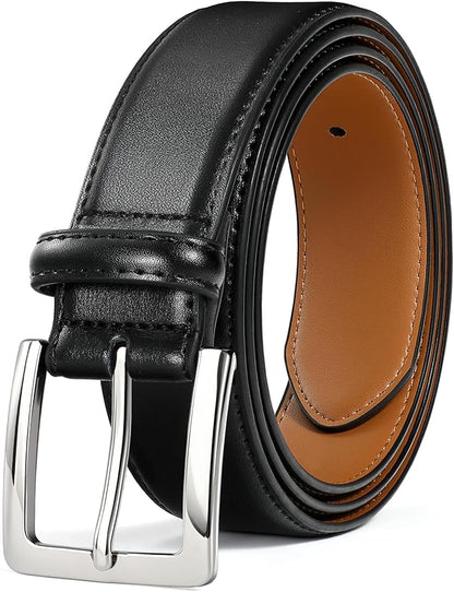 Men's Genuine Leather Dress Belt, 1 3/8" Classic Mens Jeans Pants Belt for Work Business Casual Golf