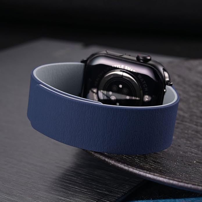 WOCCI Magnetic Watch Bands, Wood Grain Silicone, Quick Release, Compatible Watch Lug 20mm 22mm
