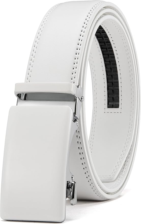 CHAOREN Mens Belt - Mens Ratchet Belt Leather 1 3/8" for Dress Pant - Micro Adjustable Belt Fit Everywhere