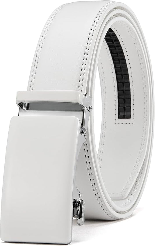CHAOREN Mens Belt - Mens Ratchet Belt Leather 1 3/8" for Dress Pant - Micro Adjustable Belt Fit Everywhere