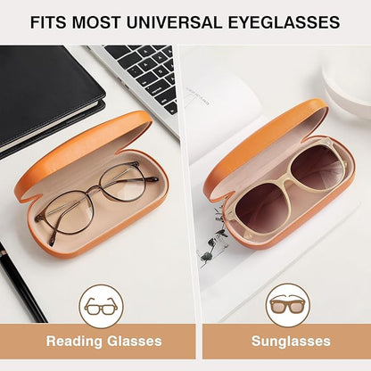 Marvolia Glasses Case Hard Shell - PU Leather Eyeglass Cases Eyeglasses Case for Sunglasses Eye Glasses Cases