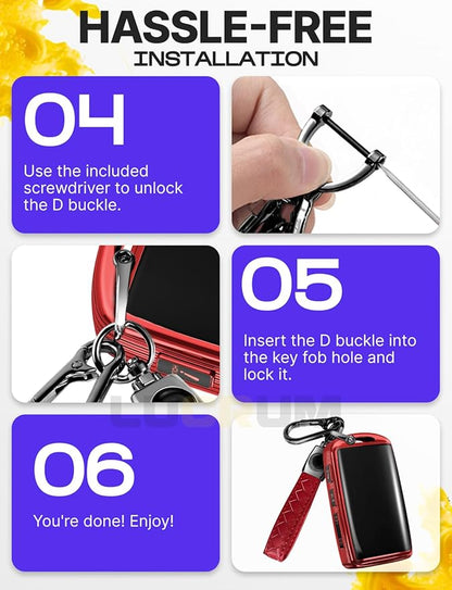Lucrum Compatible with Mazda Key Fob Cover & Leather Keychain - TPU Case for 3, 6, CX-5 CX-9 CX-30 CX-50 CX-70 (2019-2025)