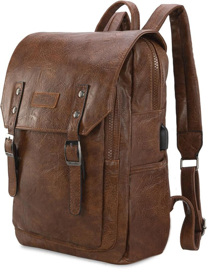 Montana West Wrangler Laptop Backpack with USB Charging Port, Vintage Travel Work College Bookbag for Women Men