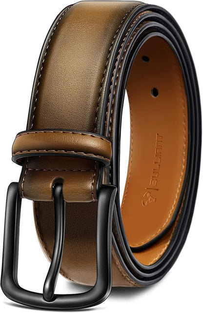 BULLIANT Men Belt-Leather Belt 7 Holes Comfortable for Men Dress Casual Jeans 1 3/8"