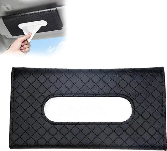 Car Tissue Holder for Smooth Dispensing, Includes Lotion Facial Tissues, Secure Mount Napkin Organizer for Vehicles, Universal Compatibility with Standard Refills, Slim Design for Easy Access