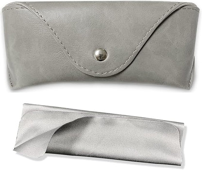 LogHog Portable Leather Glasses Case,Flexible Sunglasses Pouch Slim Case for Women Men Horizontal Eyeglass Case