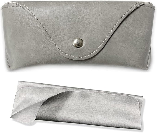 LogHog Portable Leather Glasses Case,Flexible Sunglasses Pouch Slim Case for Women Men Horizontal Eyeglass Case