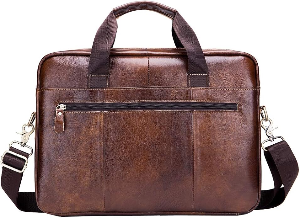 Hebetag Small Leather Sling Shoulder Bag Messenger Pack for Men Women Outdoor Travel Business
