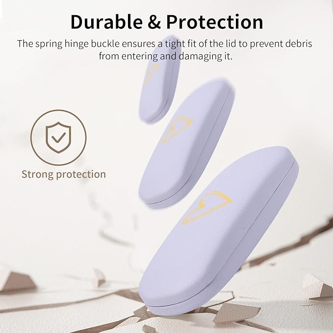 Glasses Case Hard Shell, Leather Protective Case for Sunglasses with Cleaning Cloth, Cute Eyeglass Cases for Women