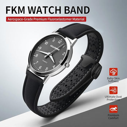 ULLCHRO Watch Strap Watch Band 20mm 22mm Man Waterproof Quick Release Bands Sport Replacement Strap Soft FKM Rubber Watchband