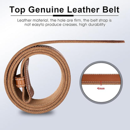 HJones Western Belts for Men without Buckle,Cowboy Belt Buckles for Men,1.5" Wide Genuine Leather Belt No Buckle