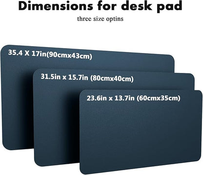 YSAGi Double-Sided Desk Pad, 31.5"x15.7"Leather Desk Mat, Eco Cork Desk Pad Protector,Large Mouse Pad,Waterproof Desk Blotter for Office/Home(Dark Blue)