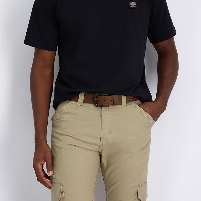 Dickies mens Genuine Leather Belt – Durable Casual Style, Regular & Big and Tall Sizes