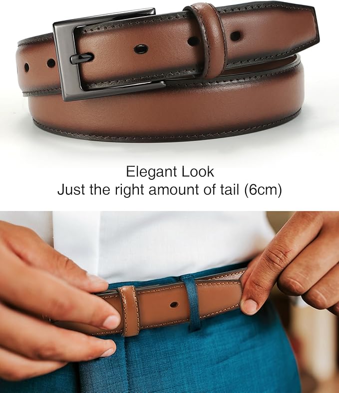 CHAOREN Mens Belts Leather Gift for Men - Ideal Match for Mens Dress Shoes