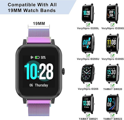 Vanjua 18mm 19mm 20mm 22mm Watch Band Quick Release Replacement Wristbands, Stainless Steel Metal Mesh Loop Adjustable Magnetic Replacement Straps Bands for Men Women