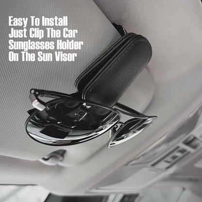 Car Visor Sunglasses Holders,2 Pcs (Black)