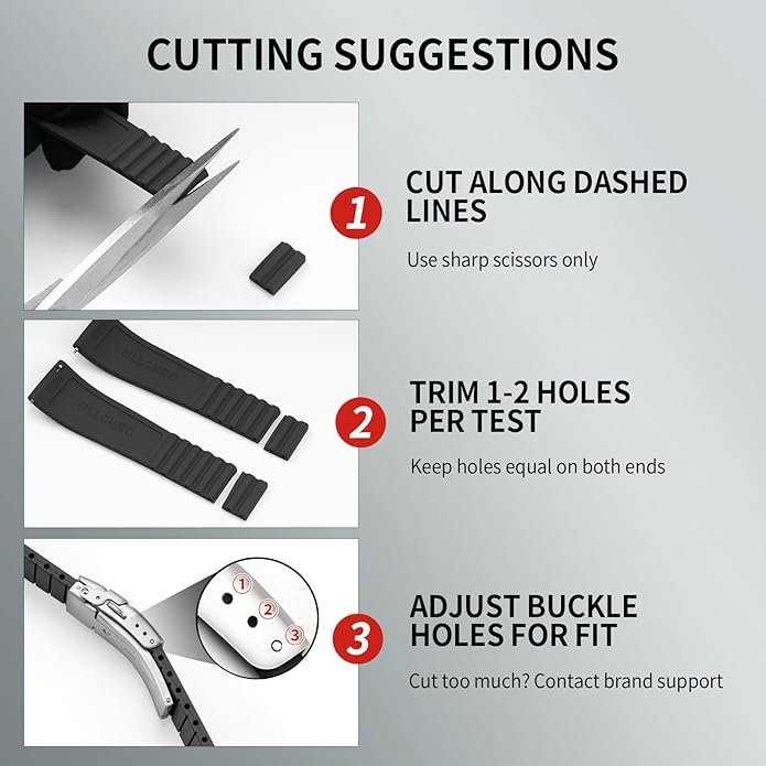 ULLCHRO Silicone Watch Band Quick Release Strap FKM Waterproof Watch Bands for Men 20mm 22mm Replacement Strap Sport Rubber Watchband