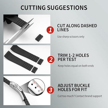 ULLCHRO Silicone Watch Band Quick Release Strap FKM Waterproof Watch Bands for Men 20mm 22mm Replacement Strap Sport Rubber Watchband