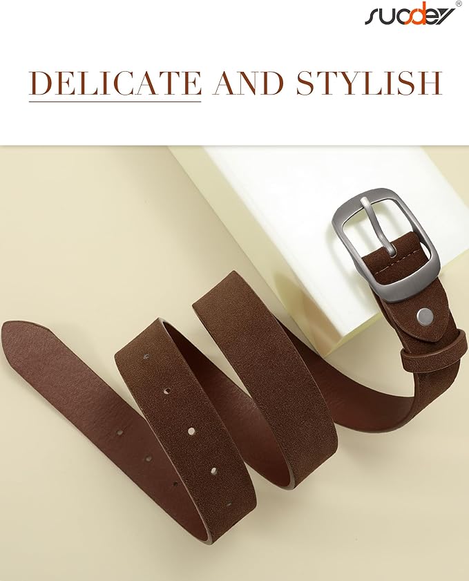 SUOSDEY Women Belts For Jeans Dresses Pants Ladies Leather Waist Belt with Elegant Buckle, Width 1.3"