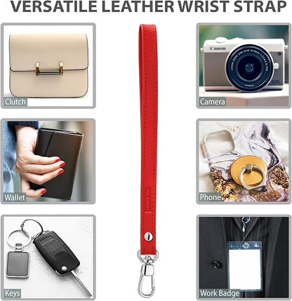 Alban Leather Wrist Strap for Wallet, Clutch, Keys, Wristlet Purse, Keychain for Women and Men