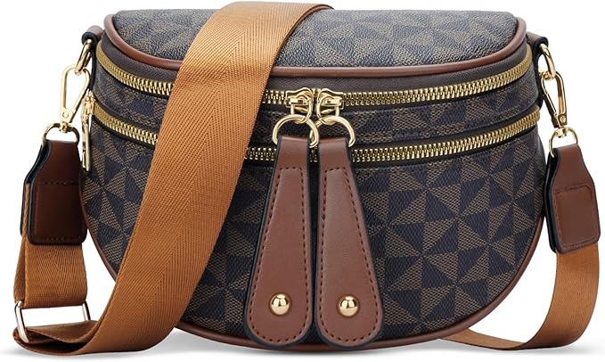 KKXIU Crossbody Sling Bag for Women Trendy Fanny Pack Vegan Leather Chest Bag | Trendy