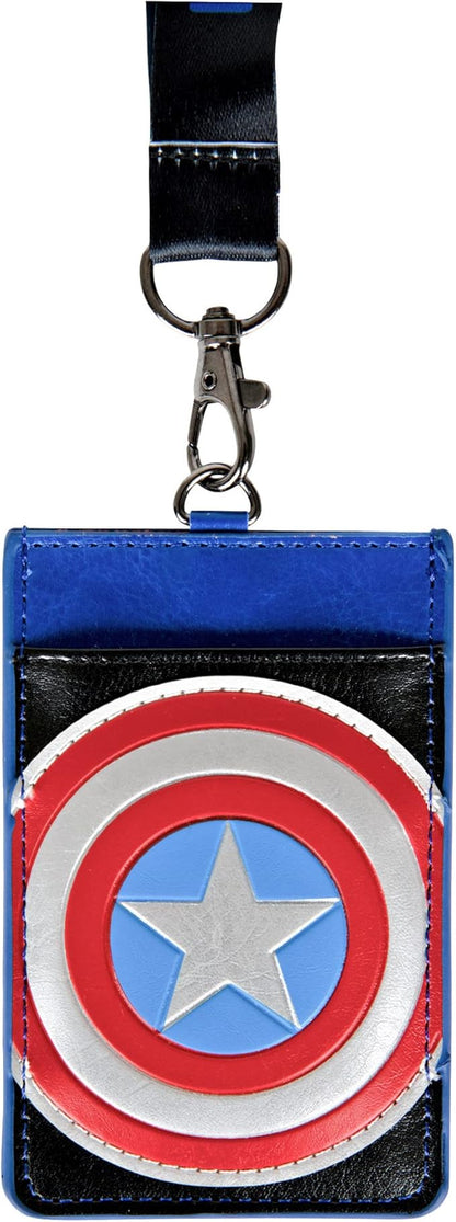 Deluxe Marvel Lanyard with PU Card Holder - Captain America