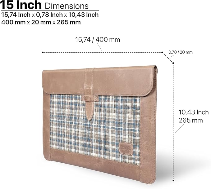 LONDO Lederhülle Kompatibel mit MacBook Pro 16 & MacBook Pro 15 Zoll (M5, M4, M3, M2, M1, Pro, Max), Premium Top-Grain Echtleder Laptoptasche, Mink Modelle 2020 bis 2026
