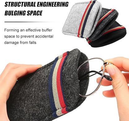 Car Visor Sunglasses Bag, Soft Felt Vehicle Sun Visor Storage Organizer for Card Pen Invoice, Scratch-Resistant Auto Interior Eyeglasses Holder Bag, Universal for Vehicles (Black)