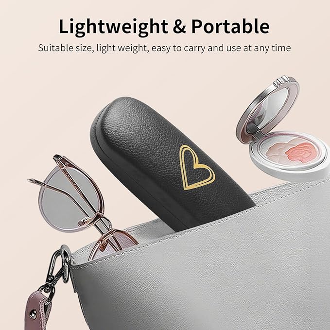 Glasses Case Hard Shell, Leather Protective Case for Sunglasses with Cleaning Cloth, Cute Eyeglass Cases for Women