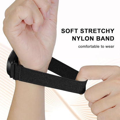 5 Pack Stretchy Nylon Watch Bands Compatible with Garmin Vivoactive 5/6/Forerunner 55/165,20mm Soft Elastic Fabric Adjustable Replacement Sport Straps for Garmin Venu Sq 2 Women Men