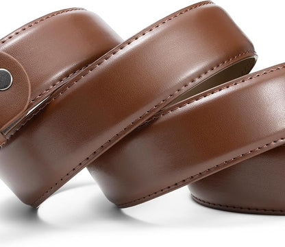 maikun Mens Black Leather Belt, Casual Dress Belts For Men, Classic Design Pin Buckle