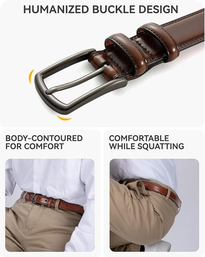 CHAOREN Mens Belts Leather for Gift Men - 1.25" Mens Dress Belts Casual for Jeans Shoes