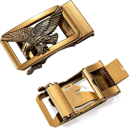 Dubulle Men's Ratchet Belt Gold/Black/Red/Green/Blue/White Automatic Buckle Business Casual Belt Gift - Adjustable Fit