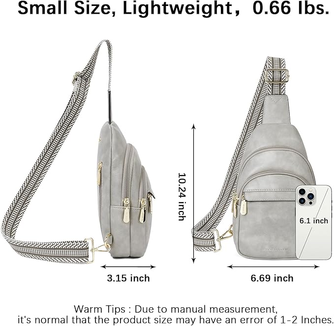 BOSTANTEN Small Sling Bag for Women Leather Crossbody Bags Fanny Pack Chest Bag for Travel