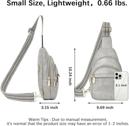 BOSTANTEN Small Sling Bag for Women Leather Crossbody Bags Fanny Pack Chest Bag for Travel