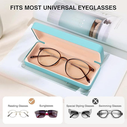 Marvolia Glasses Case Hard Shell Square Large Eyeglasses Case PU Leather Protective Case for Sunglasses Eyeglasses