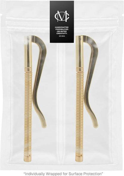CRAFTMEMORE Avail 4 Colors Spring Money Clip for Money Clip Wallet Leathercraft Accessories Pack of 2 (Gold)