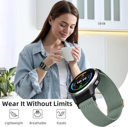 GEAK 20mm Quick Release Replacement Wristband Compatible with Garmin Vivoactive 6 / Vivoactive 3 /Vivoactive 5 Watch Band, Adjustable Stretchy Nylon Solo Loop Elastic Straps for Venu/Venu Sq Men Women