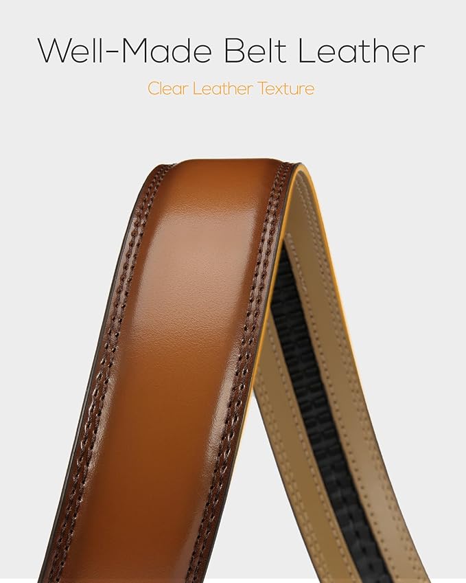 CHAOREN Mens Dress Belt - Ratchet Belt Leather 1 1/4" Comfort Click - Perfect Companion to Mens Dress Shoes