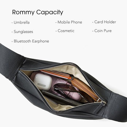DONNAIN Genuine Leather Sling Bags Crossbody Women, Minimalist Style Casual Chest Bags with Wide Strap