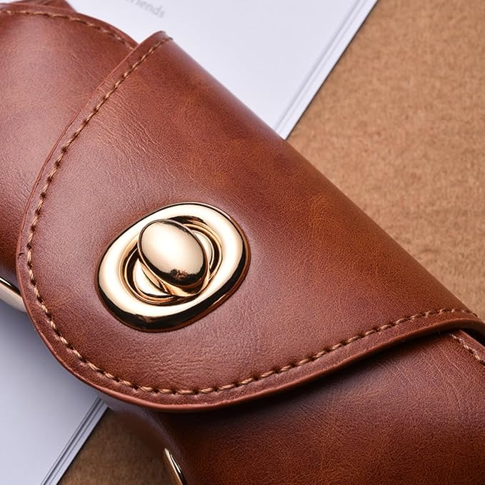 Vintage Leather Sunglasses Case, Portable Protective Case for Glasses Unisex Glasses Pouch Spectacles Organizer
