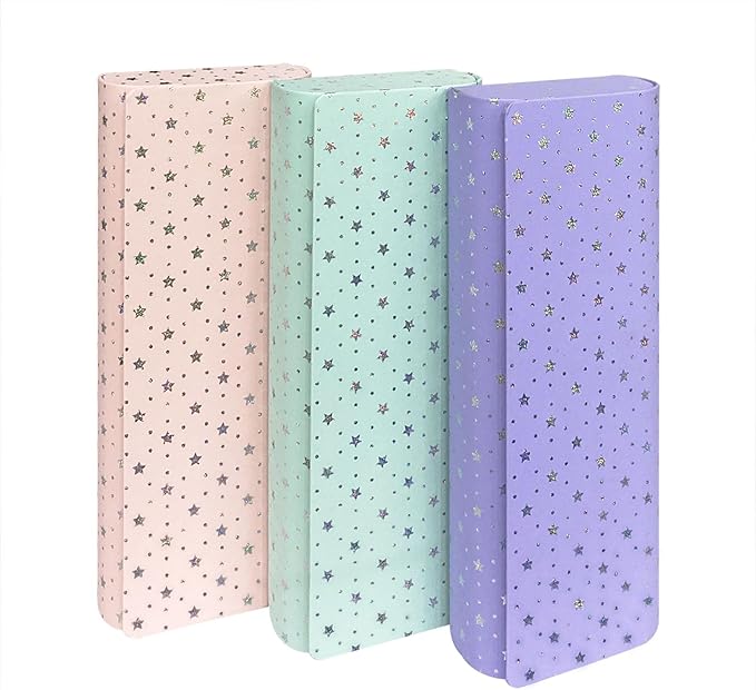 HSYMQ 3PCS Glasses Case, Eyeglasses Case Hard Shell, Reading Hard Glasses Cases for Women Men